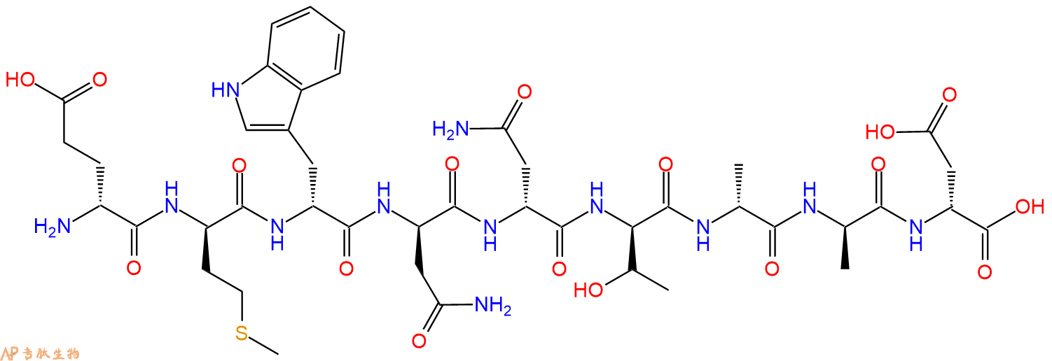 专肽生物产品H2N-DGlu-DMet-DTrp-DAsn-DAsn-DThr-DAla-DAla-DAsp-C