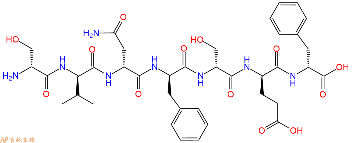 专肽生物产品H2N-DSer-DVal-DAsn-DPhe-DSer-DGlu-DPhe-COOH