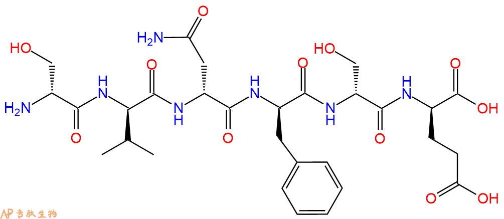 专肽生物产品H2N-DSer-DVal-DAsn-DPhe-DSer-DGlu-COOH