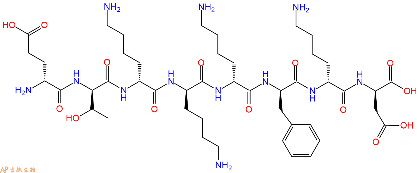 专肽生物产品H2N-DGlu-DThr-DLys-DLys-DLys-DPhe-DLys-DAsp-COOH