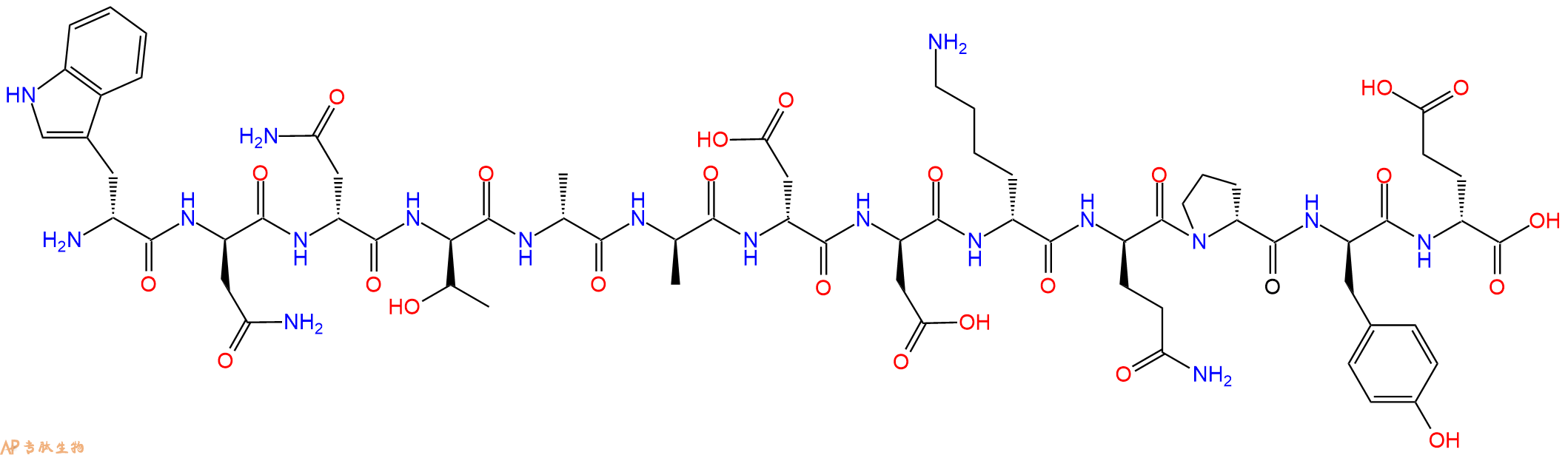 专肽生物产品H2N-DTrp-DAsn-DAsn-DThr-DAla-DAla-DAsp-DAsp-DLys-D