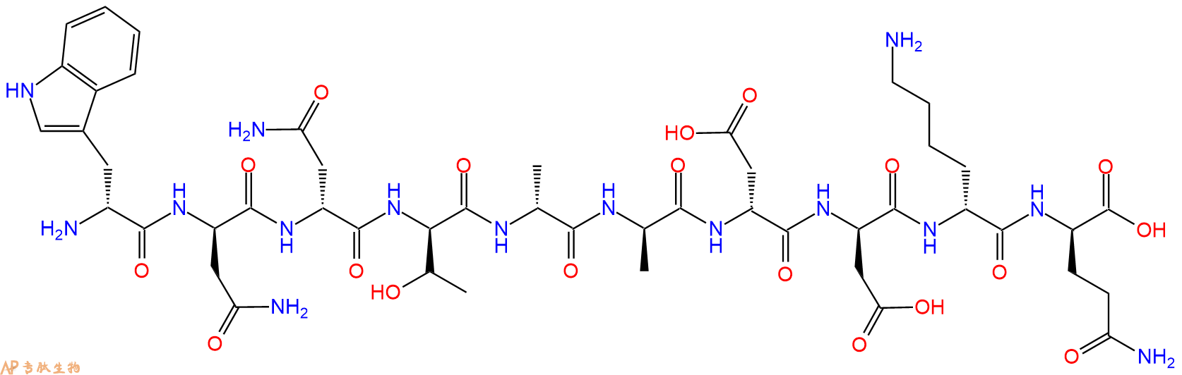 专肽生物产品H2N-DTrp-DAsn-DAsn-DThr-DAla-DAla-DAsp-DAsp-DLys-D