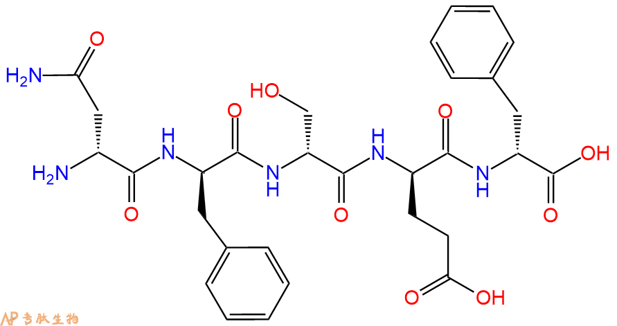 专肽生物产品H2N-DAsn-DPhe-DSer-DGlu-DPhe-COOH