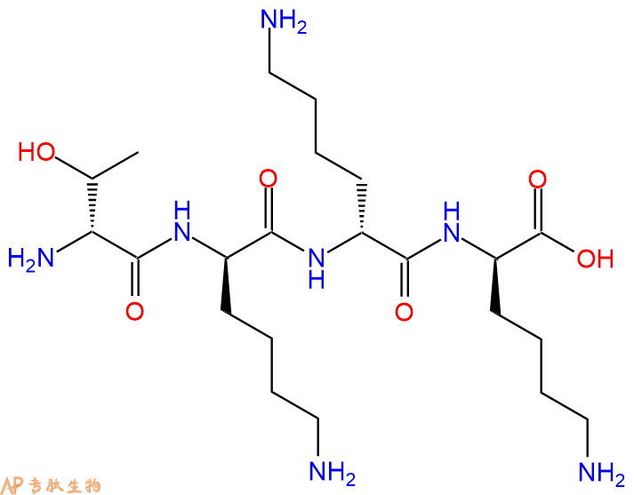专肽生物产品H2N-DThr-DLys-DLys-DLys-COOH