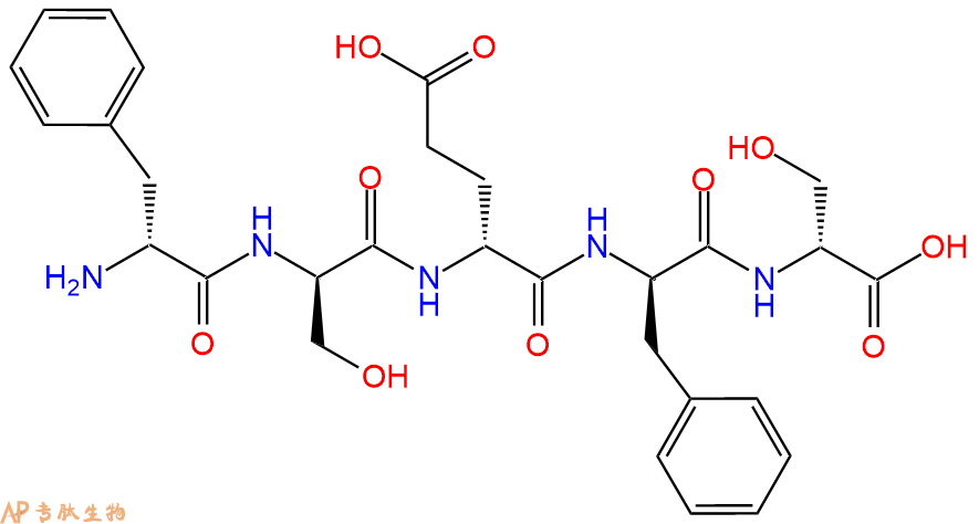 专肽生物产品H2N-DPhe-DSer-DGlu-DPhe-DSer-COOH