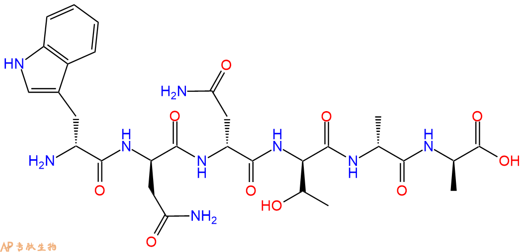 专肽生物产品H2N-DTrp-DAsn-DAsn-DThr-DAla-DAla-COOH