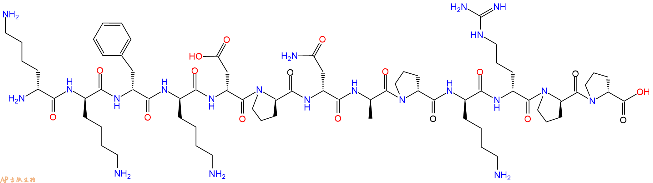 专肽生物产品H2N-DLys-DLys-DPhe-DLys-DAsp-DPro-DAsn-DAla-DPro-D
