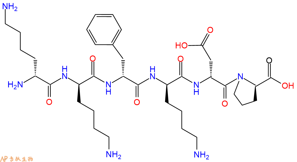 专肽生物产品H2N-DLys-DLys-DPhe-DLys-DAsp-DPro-COOH
