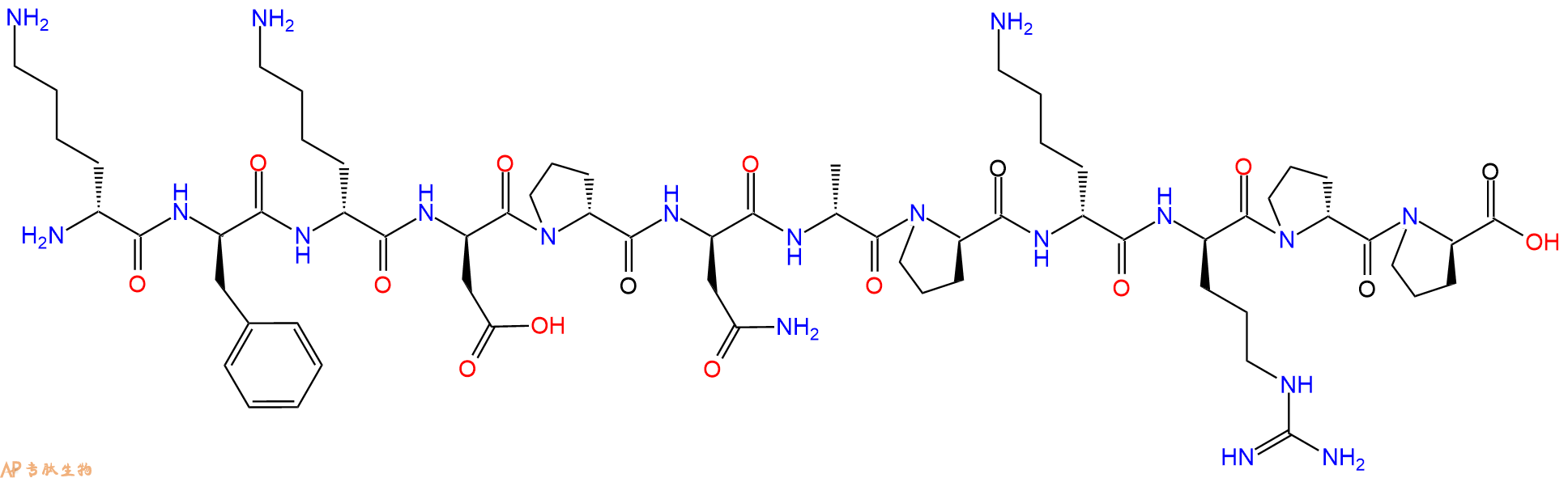 专肽生物产品H2N-DLys-DPhe-DLys-DAsp-DPro-DAsn-DAla-DPro-DLys-D