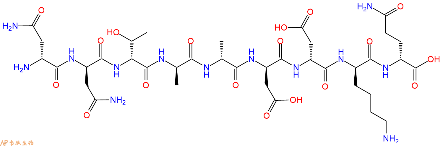 专肽生物产品H2N-DAsn-DAsn-DThr-DAla-DAla-DAsp-DAsp-DLys-DGln-C