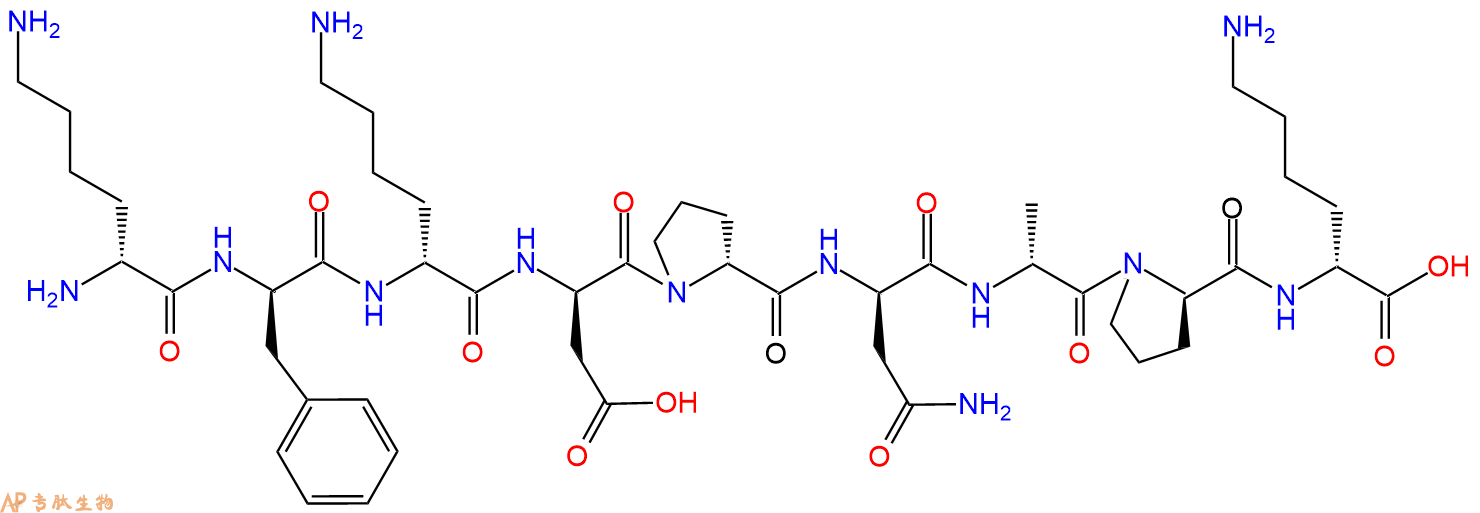专肽生物产品H2N-DLys-DPhe-DLys-DAsp-DPro-DAsn-DAla-DPro-DLys-C