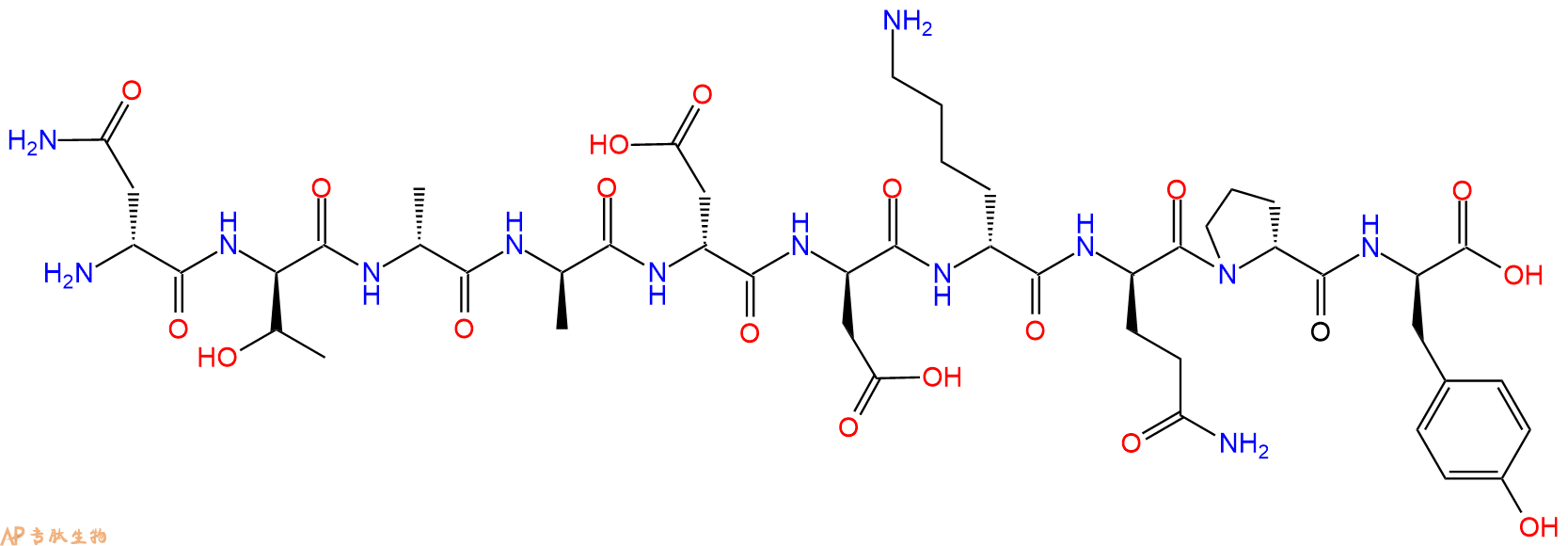 专肽生物产品H2N-DAsn-DThr-DAla-DAla-DAsp-DAsp-DLys-DGln-DPro-D