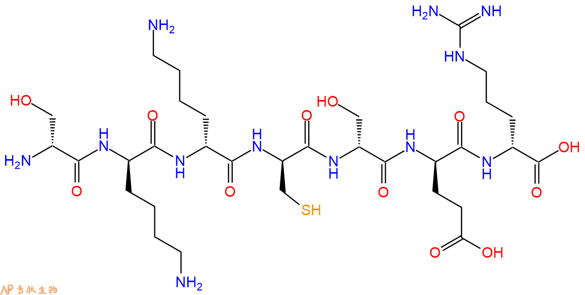 专肽生物产品H2N-DSer-DLys-DLys-DCys-DSer-DGlu-DArg-COOH