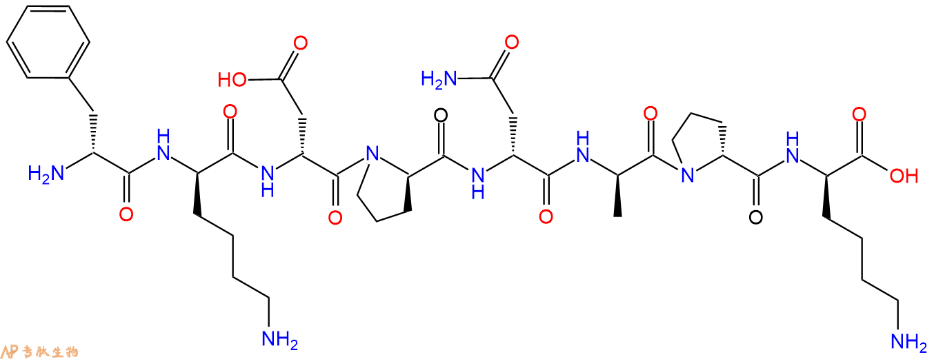专肽生物产品H2N-DPhe-DLys-DAsp-DPro-DAsn-DAla-DPro-DLys-COOH