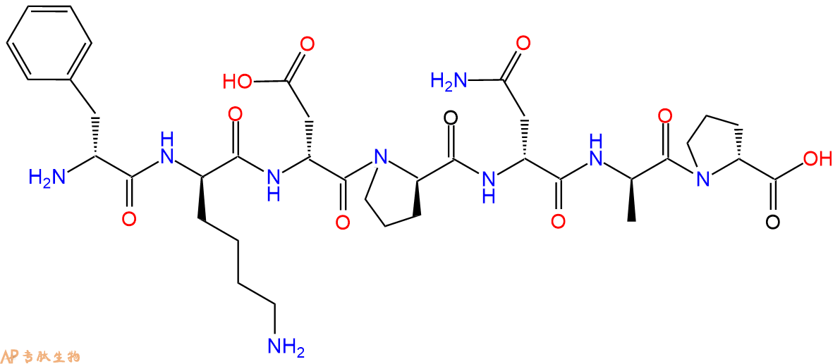 专肽生物产品H2N-DPhe-DLys-DAsp-DPro-DAsn-DAla-DPro-COOH