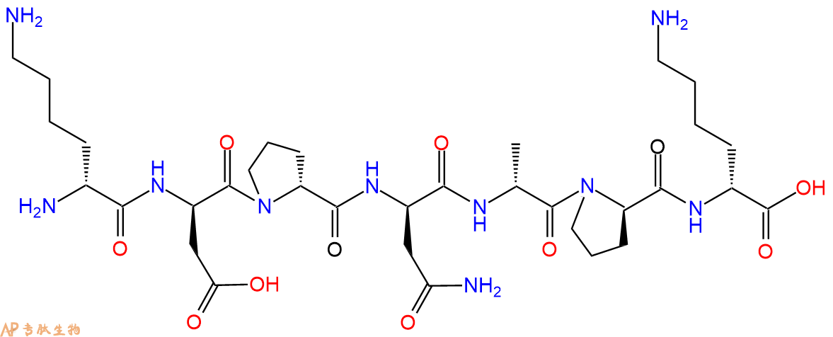 专肽生物产品H2N-DLys-DAsp-DPro-DAsn-DAla-DPro-DLys-COOH