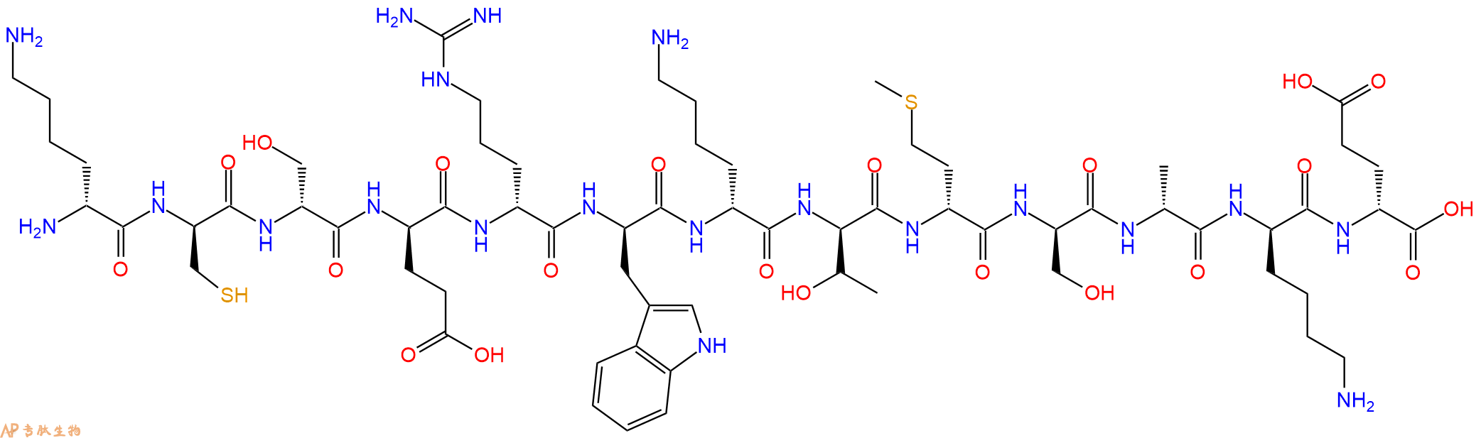 专肽生物产品H2N-DLys-DCys-DSer-DGlu-DArg-DTrp-DLys-DThr-DMet-D