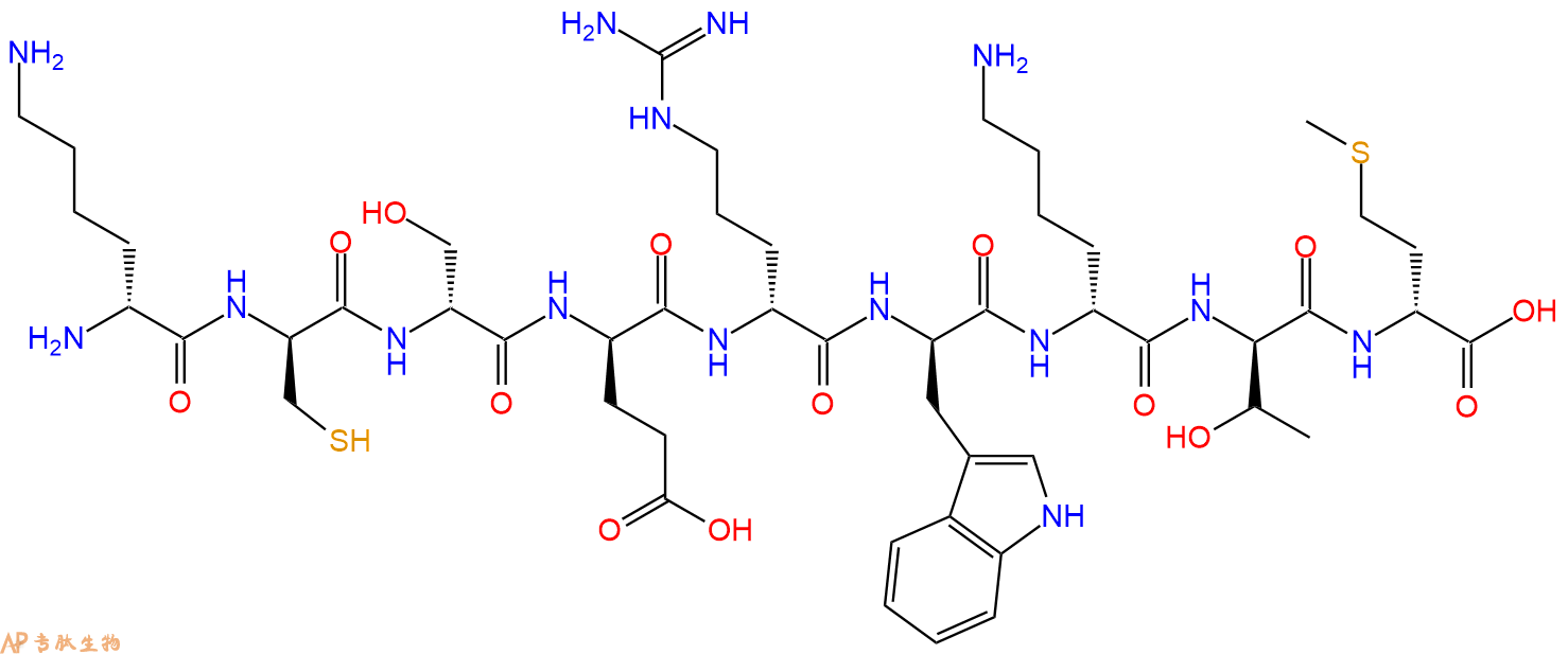 专肽生物产品H2N-DLys-DCys-DSer-DGlu-DArg-DTrp-DLys-DThr-DMet-C