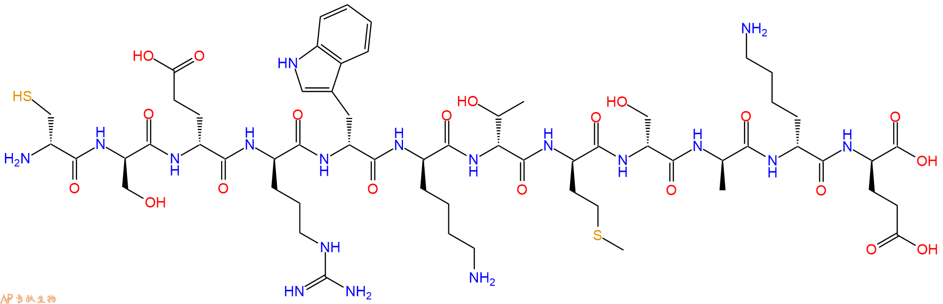 专肽生物产品H2N-DCys-DSer-DGlu-DArg-DTrp-DLys-DThr-DMet-DSer-D