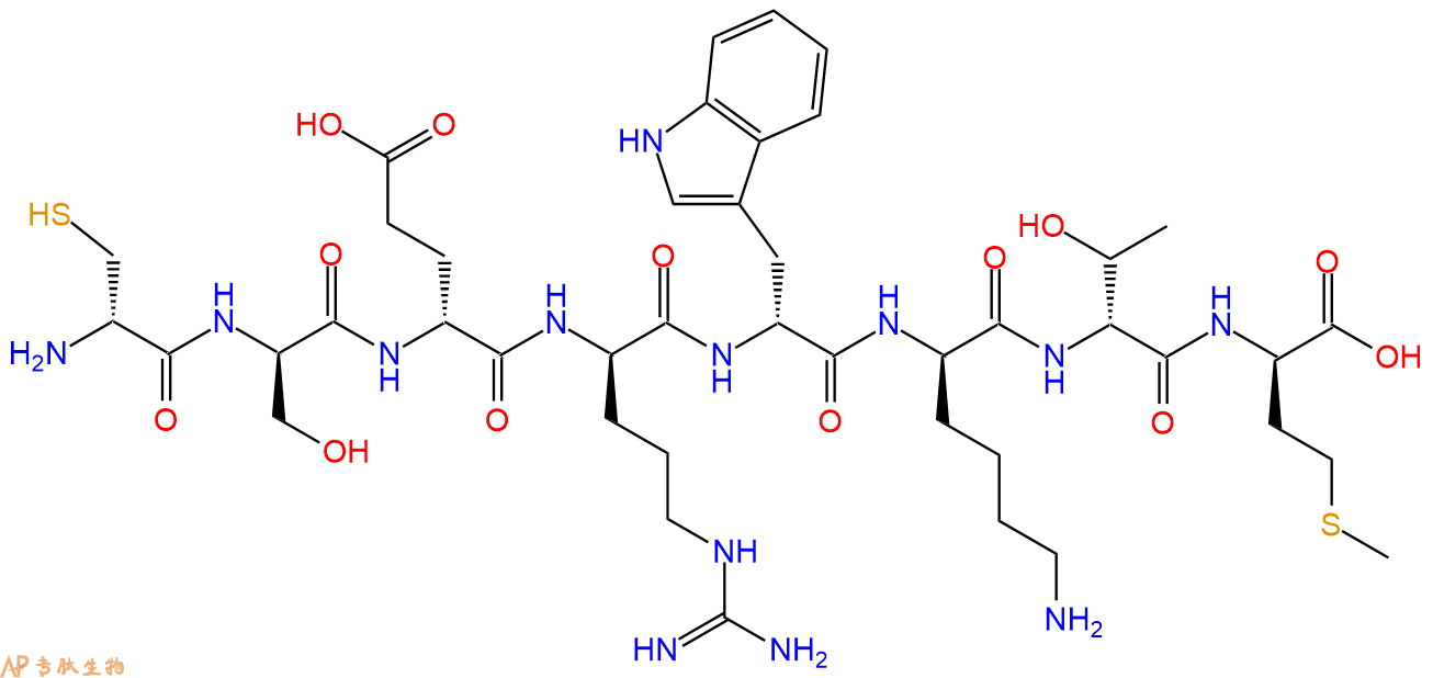 专肽生物产品H2N-DCys-DSer-DGlu-DArg-DTrp-DLys-DThr-DMet-COOH
