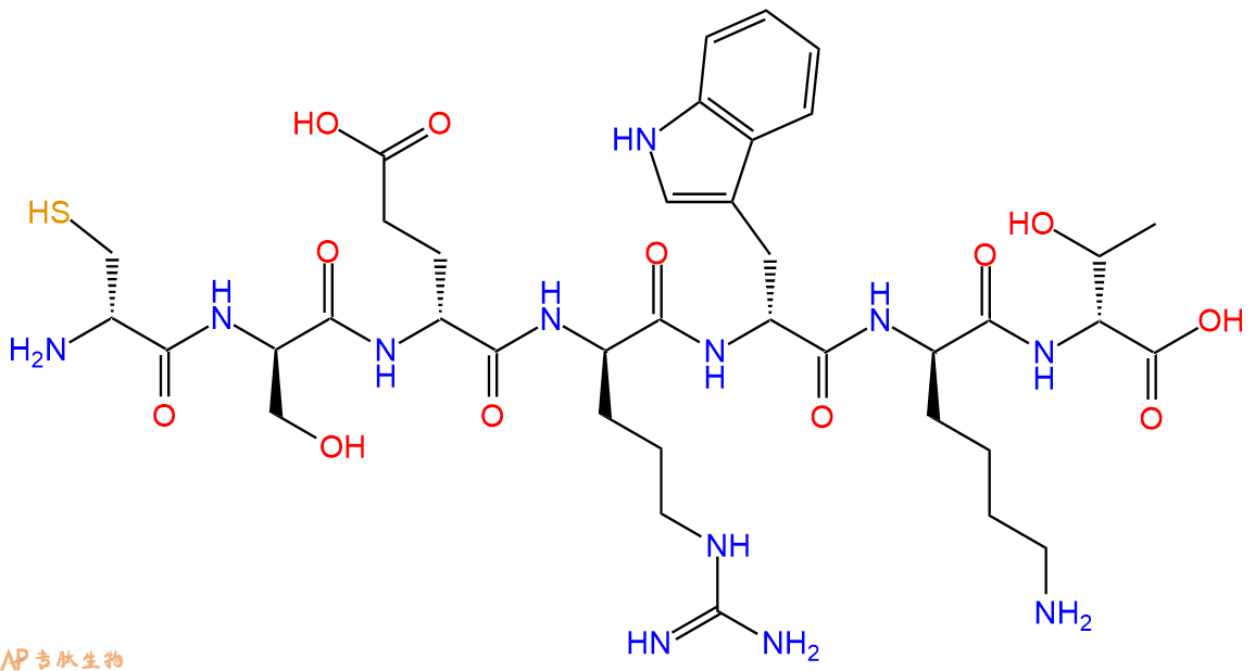 专肽生物产品H2N-DCys-DSer-DGlu-DArg-DTrp-DLys-DThr-COOH