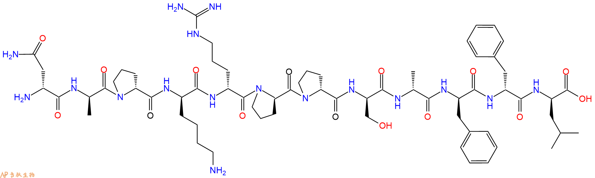 专肽生物产品H2N-DAsn-DAla-DPro-DLys-DArg-DPro-DPro-DSer-DAla-D