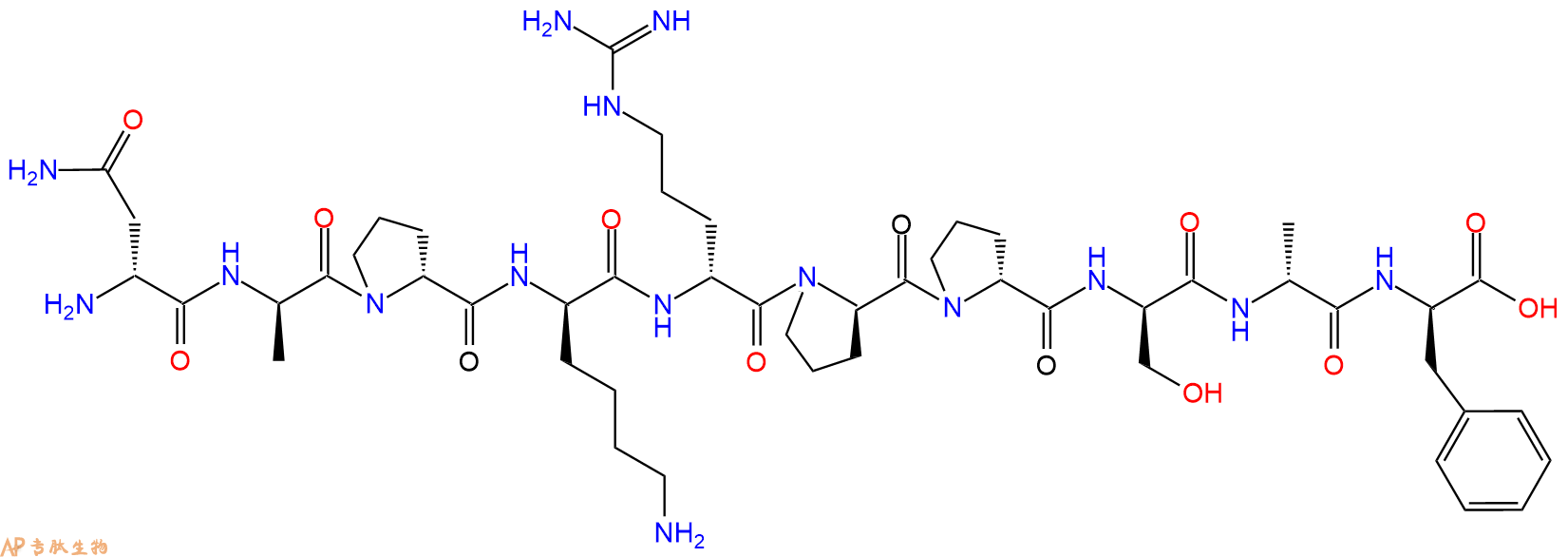 专肽生物产品H2N-DAsn-DAla-DPro-DLys-DArg-DPro-DPro-DSer-DAla-D