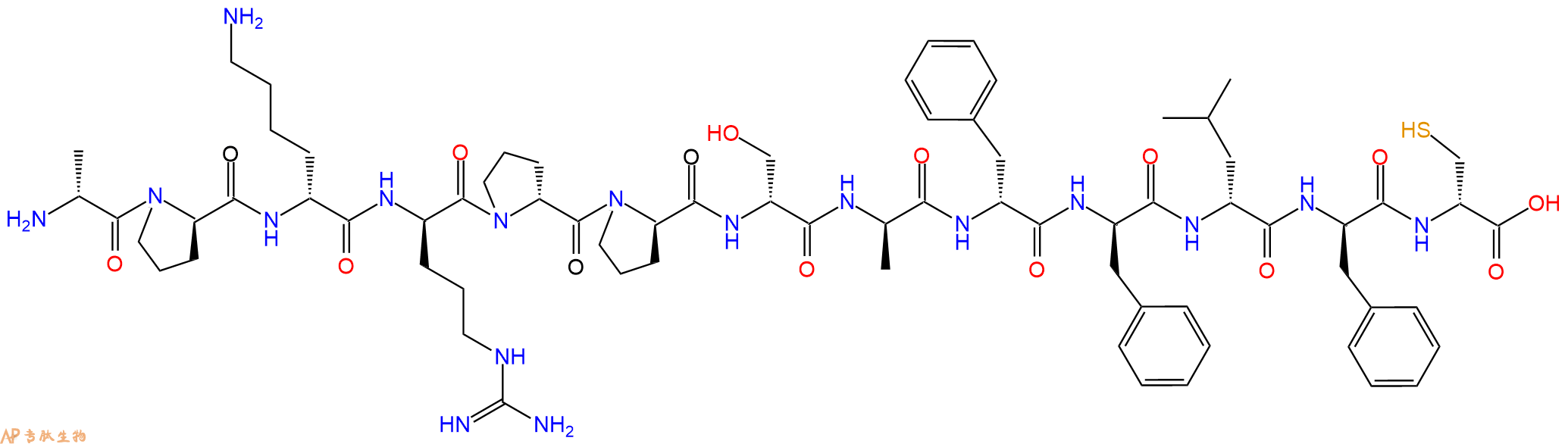 专肽生物产品H2N-DAla-DPro-DLys-DArg-DPro-DPro-DSer-DAla-DPhe-D