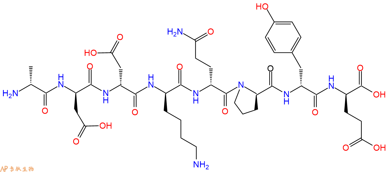 专肽生物产品H2N-DAla-DAsp-DAsp-DLys-DGln-DPro-DTyr-DGlu-COOH