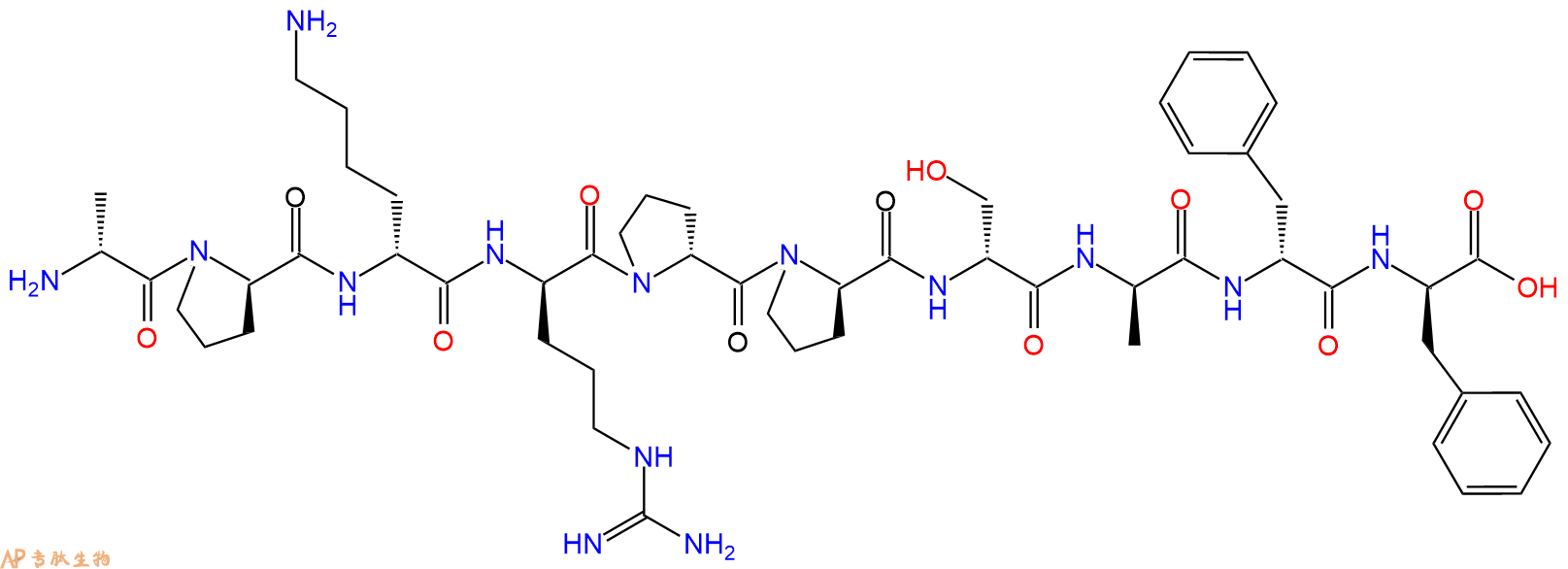 专肽生物产品H2N-DAla-DPro-DLys-DArg-DPro-DPro-DSer-DAla-DPhe-D