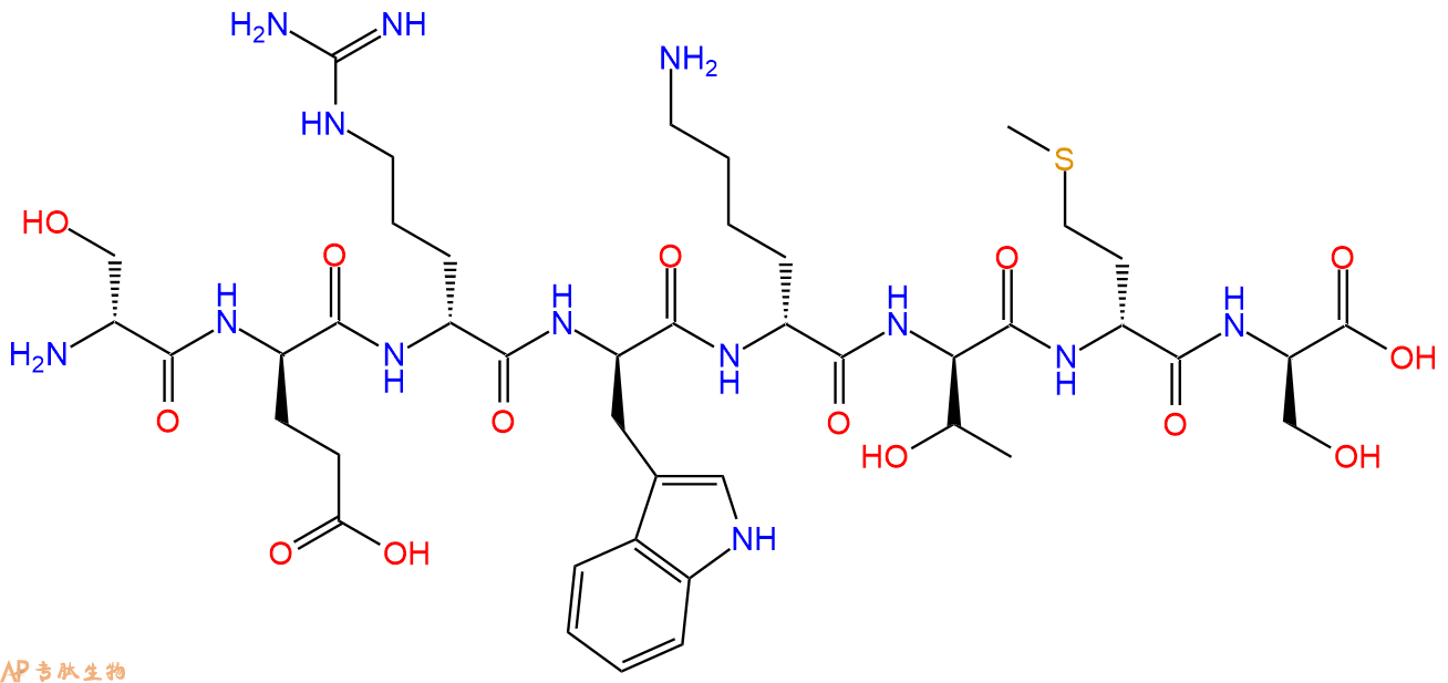 专肽生物产品H2N-DSer-DGlu-DArg-DTrp-DLys-DThr-DMet-DSer-COOH
