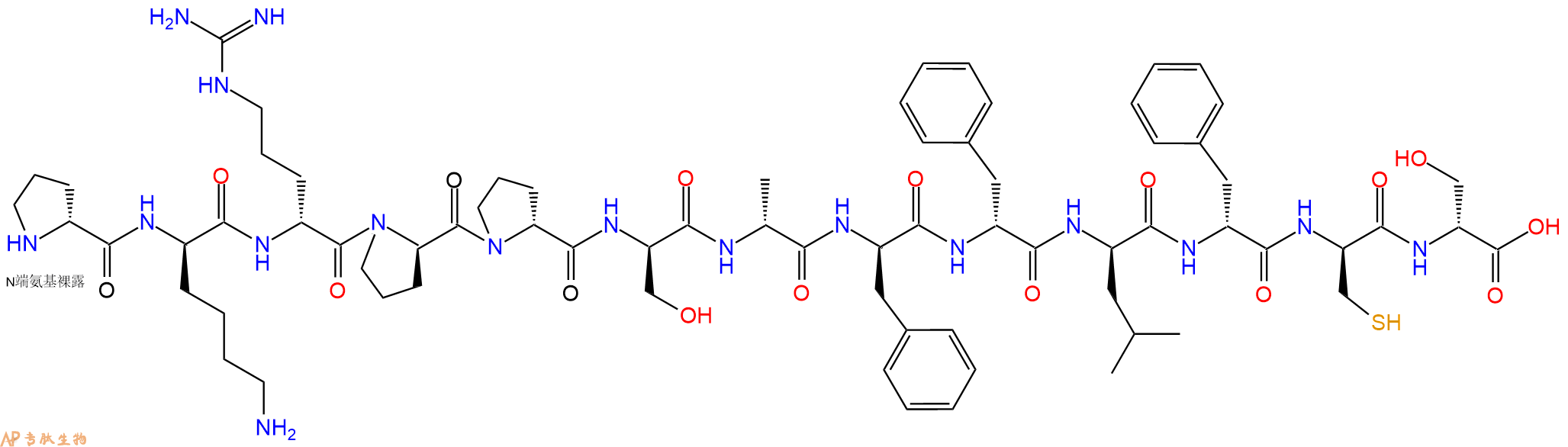 专肽生物产品H2N-DPro-DLys-DArg-DPro-DPro-DSer-DAla-DPhe-DPhe-D