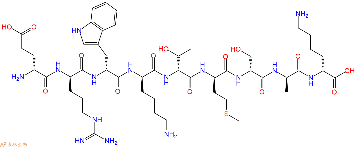 专肽生物产品H2N-DGlu-DArg-DTrp-DLys-DThr-DMet-DSer-DAla-DLys-C
