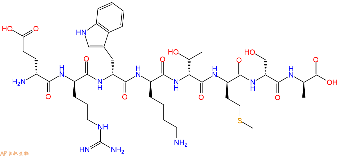专肽生物产品H2N-DGlu-DArg-DTrp-DLys-DThr-DMet-DSer-DAla-COOH