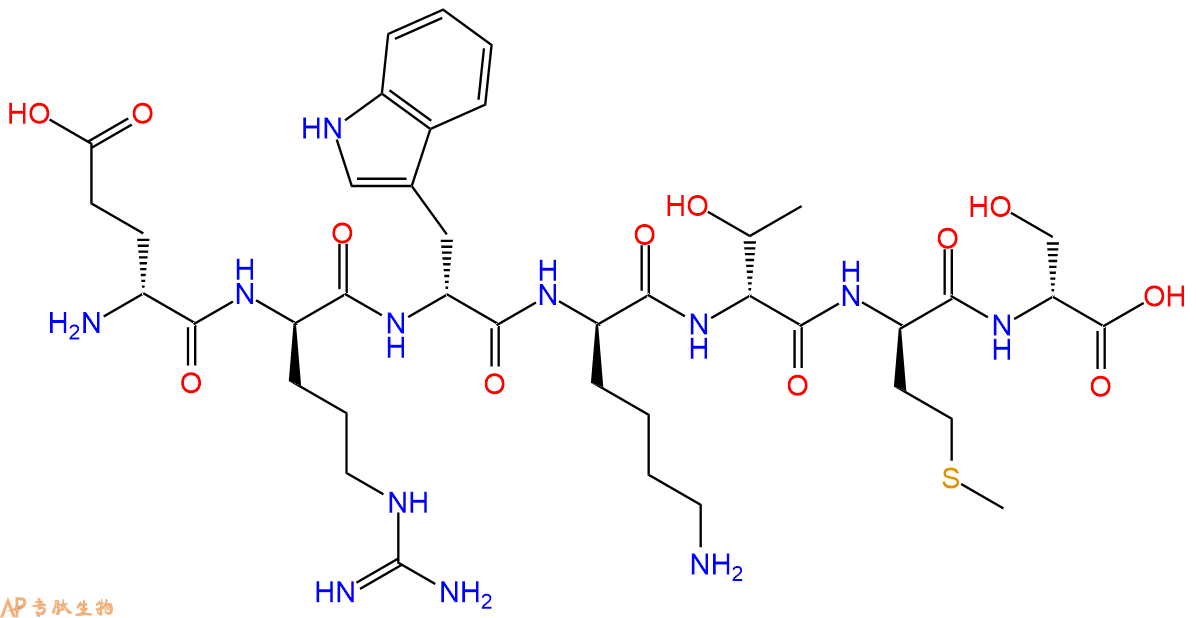 专肽生物产品H2N-DGlu-DArg-DTrp-DLys-DThr-DMet-DSer-COOH