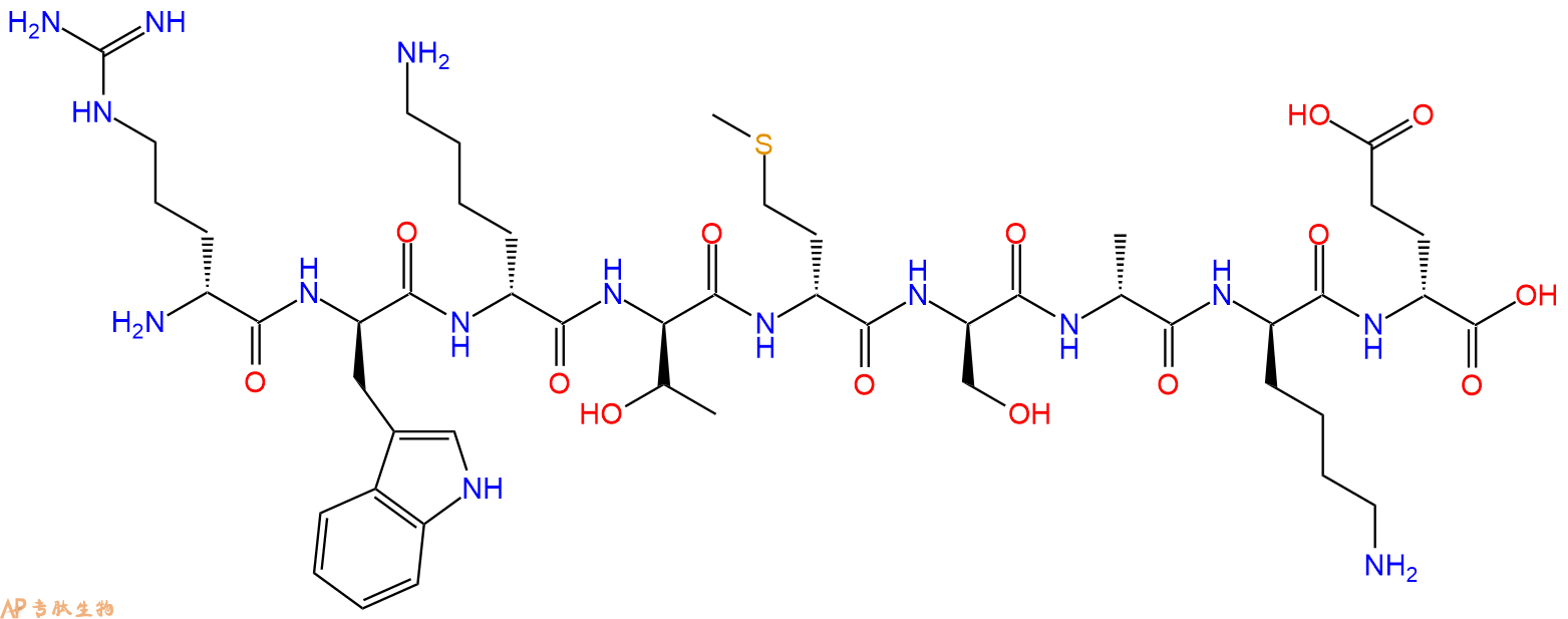 专肽生物产品H2N-DArg-DTrp-DLys-DThr-DMet-DSer-DAla-DLys-DGlu-C