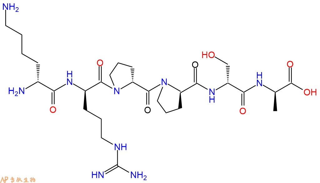 专肽生物产品H2N-DLys-DArg-DPro-DPro-DSer-DAla-COOH