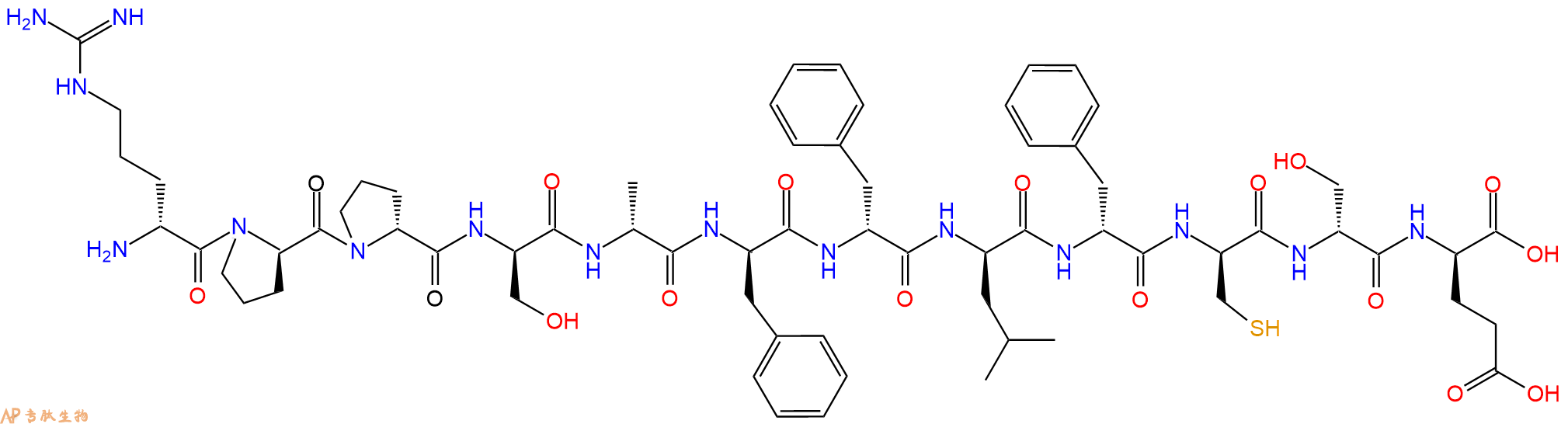 专肽生物产品H2N-DArg-DPro-DPro-DSer-DAla-DPhe-DPhe-DLeu-DPhe-D