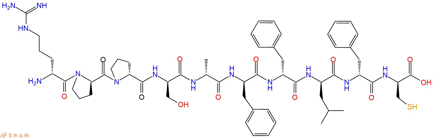 专肽生物产品H2N-DArg-DPro-DPro-DSer-DAla-DPhe-DPhe-DLeu-DPhe-D