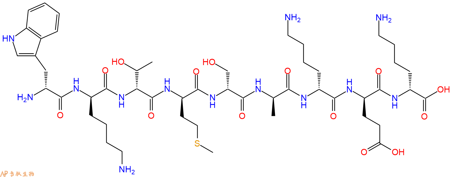 专肽生物产品H2N-DTrp-DLys-DThr-DMet-DSer-DAla-DLys-DGlu-DLys-C