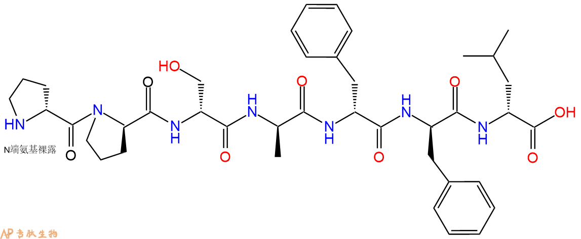 专肽生物产品H2N-DPro-DPro-DSer-DAla-DPhe-DPhe-DLeu-COOH