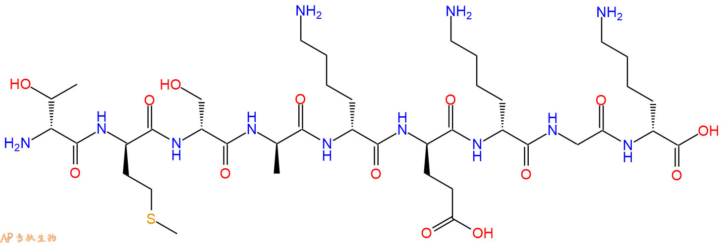 专肽生物产品H2N-DThr-DMet-DSer-DAla-DLys-DGlu-DLys-Gly-DLys-CO