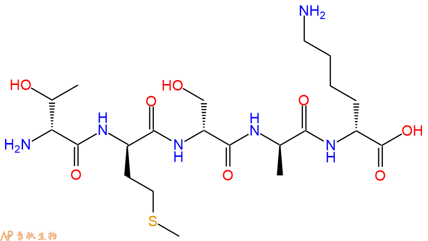 专肽生物产品H2N-DThr-DMet-DSer-DAla-DLys-COOH