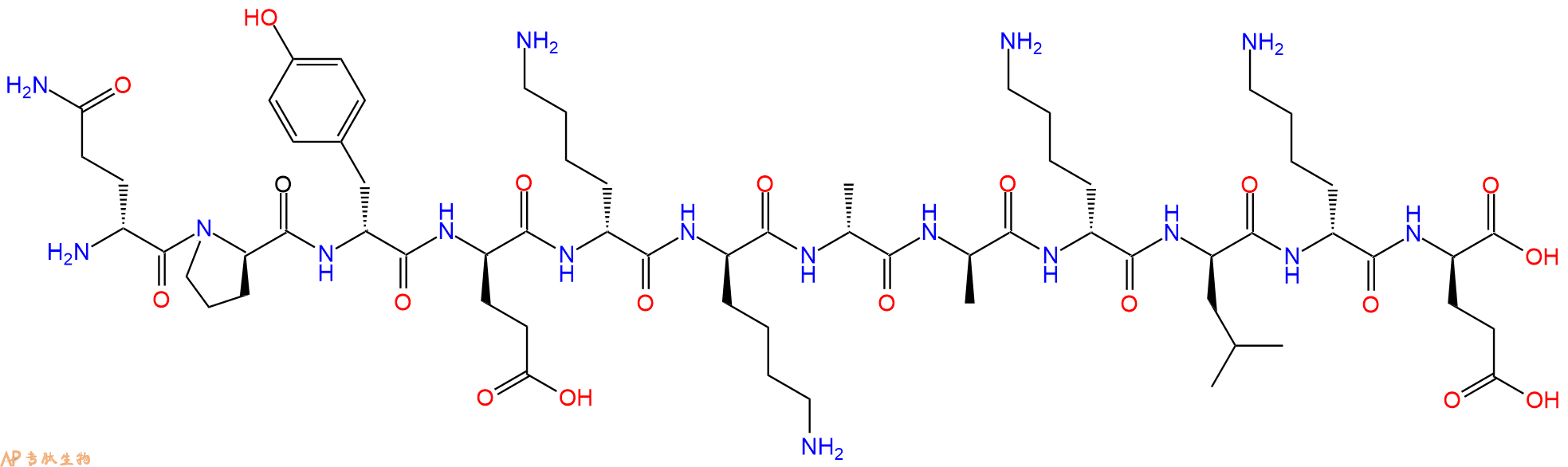 专肽生物产品H2N-DGln-DPro-DTyr-DGlu-DLys-DLys-DAla-DAla-DLys-D