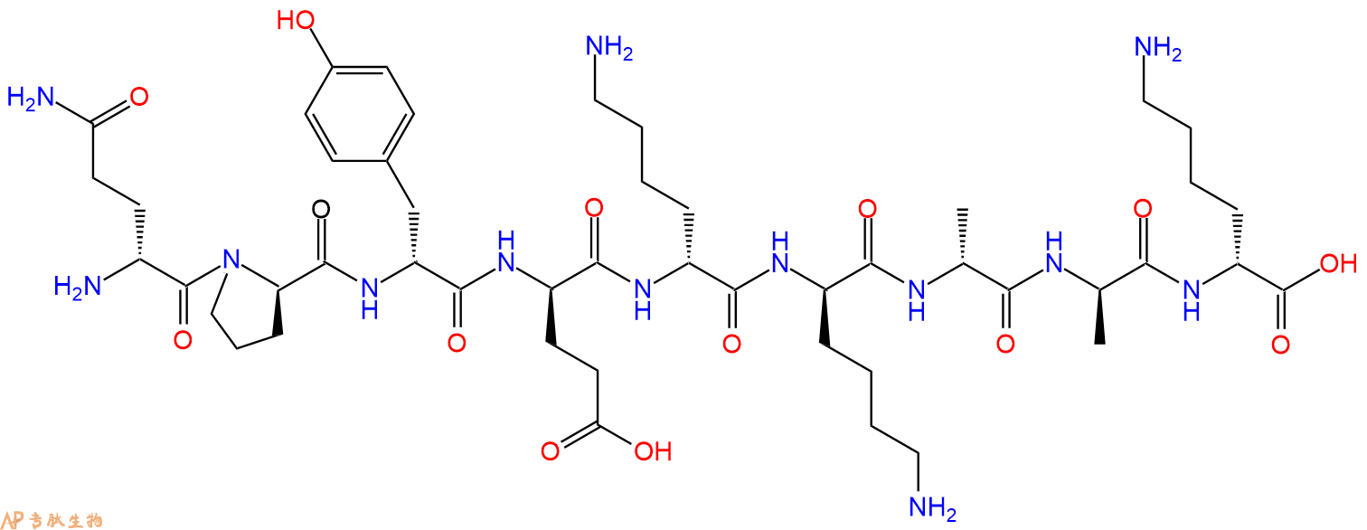 专肽生物产品H2N-DGln-DPro-DTyr-DGlu-DLys-DLys-DAla-DAla-DLys-C