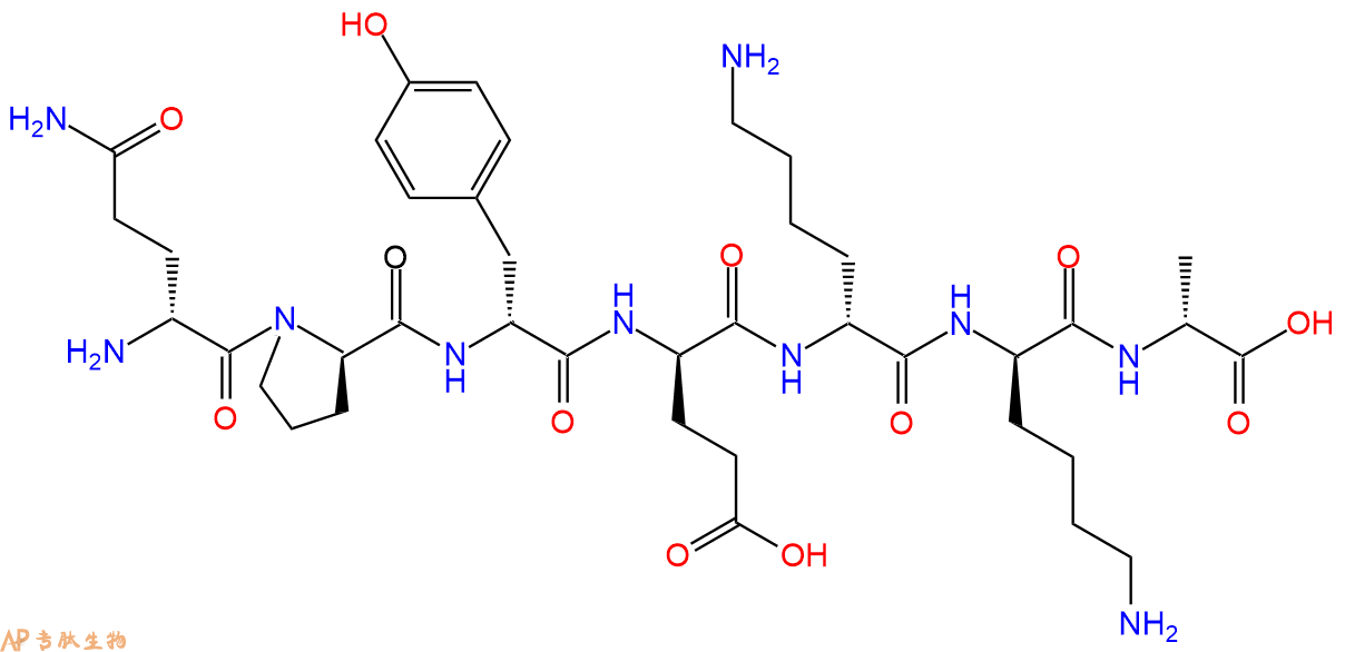 专肽生物产品H2N-DGln-DPro-DTyr-DGlu-DLys-DLys-DAla-COOH