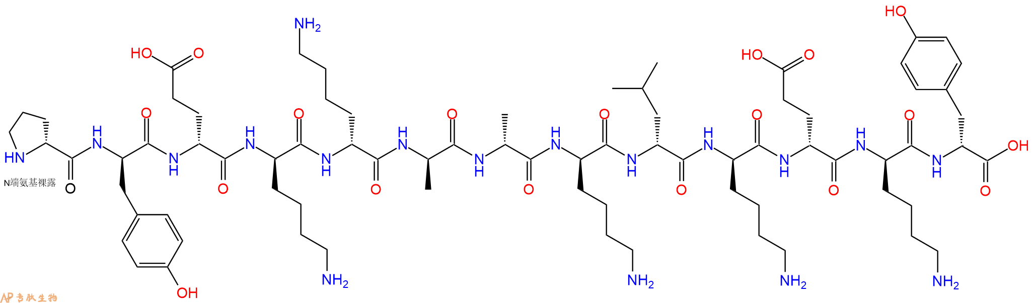 专肽生物产品H2N-DPro-DTyr-DGlu-DLys-DLys-DAla-DAla-DLys-DLeu-D