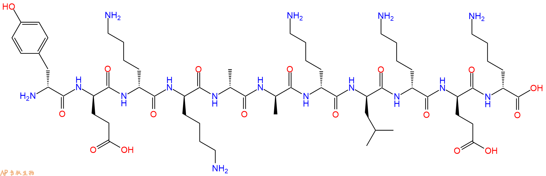 专肽生物产品H2N-DTyr-DGlu-DLys-DLys-DAla-DAla-DLys-DLeu-DLys-D