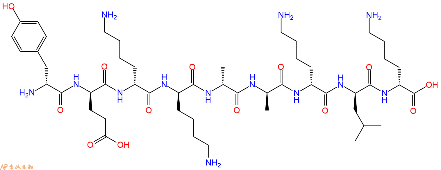 专肽生物产品H2N-DTyr-DGlu-DLys-DLys-DAla-DAla-DLys-DLeu-DLys-C
