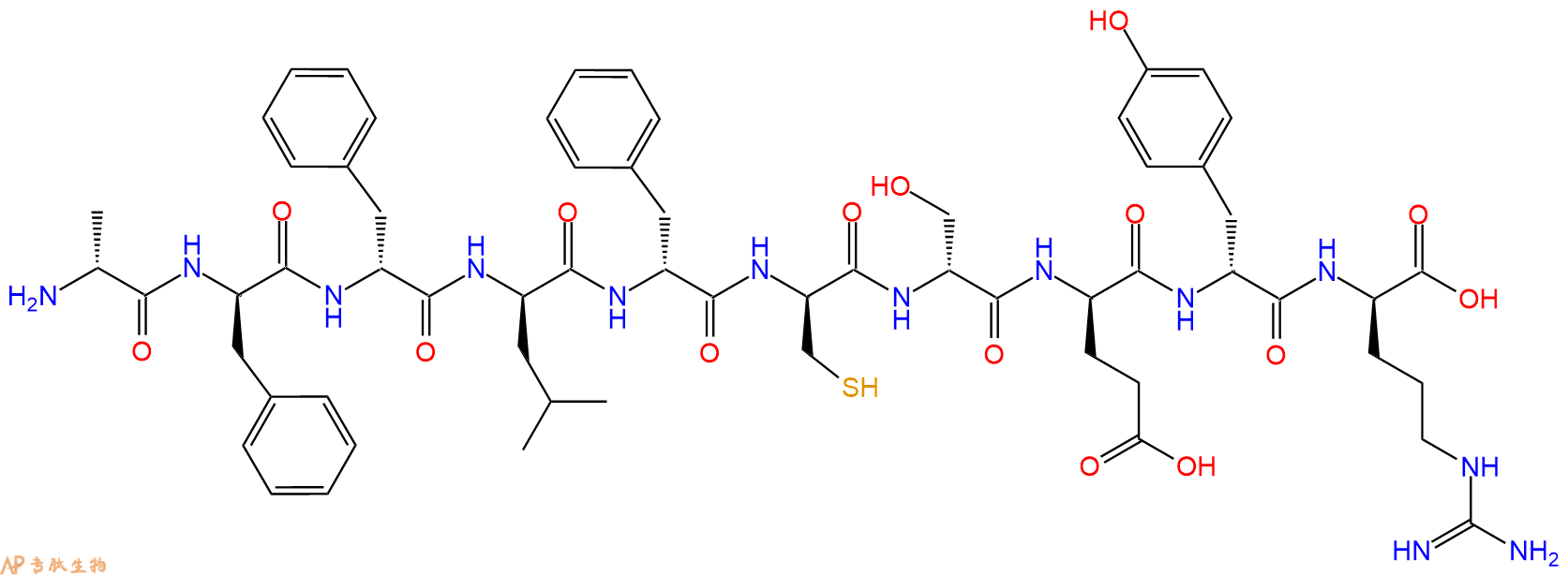 专肽生物产品H2N-DAla-DPhe-DPhe-DLeu-DPhe-DCys-DSer-DGlu-DTyr-D